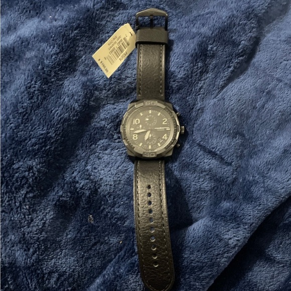 Fossil Bronson Chronograph Quartz Black Leather Men's Watch FS5874 - Picture 2 of 7